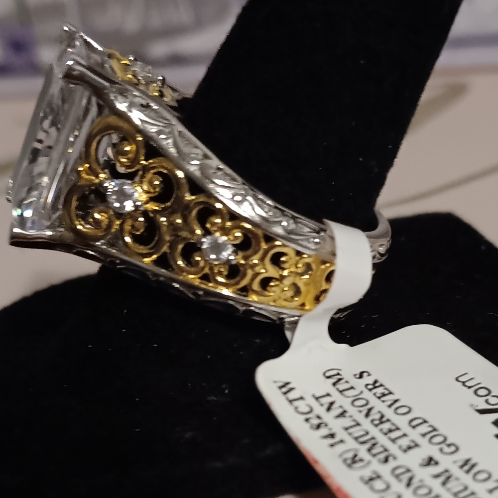 COCKTAIL RING 18K YELLOW GOLD OVER STERLING SILVER SIZE… - Picture 3 of 12